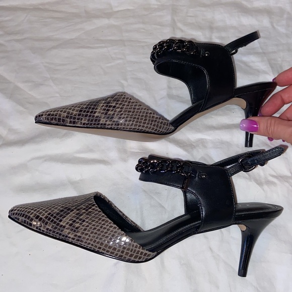 NWOB Coach Garland Slingback Snake Print Chain Pumps - Picture 5 of 10
